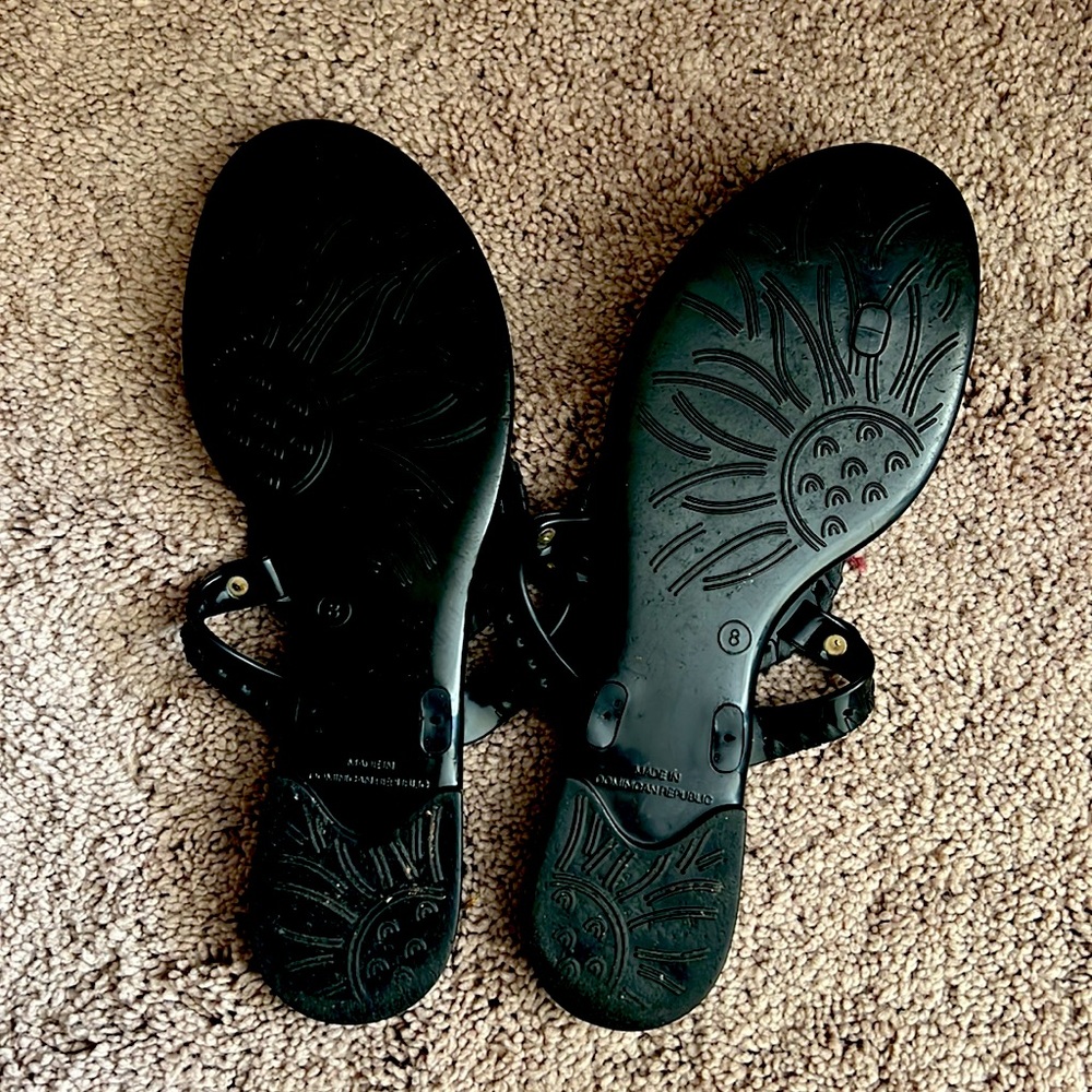Jack Rogers Georgics Jelly Sandal Black - size 8 used - Picture 2 of 3